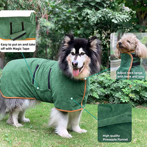 Dog Bathrobe Drying Towel Absorbent - JHYF004 - Image 4