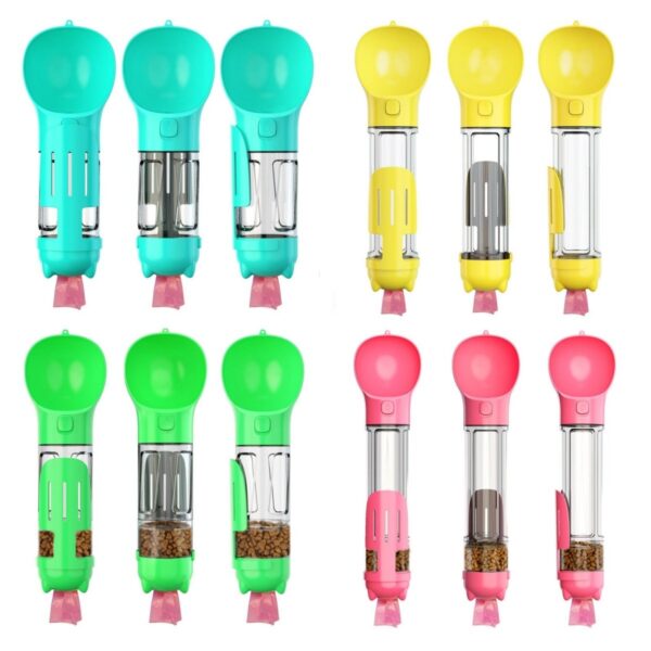 4 in 1 Portable Pet Water Bottle with Poop Bag- JHSB006