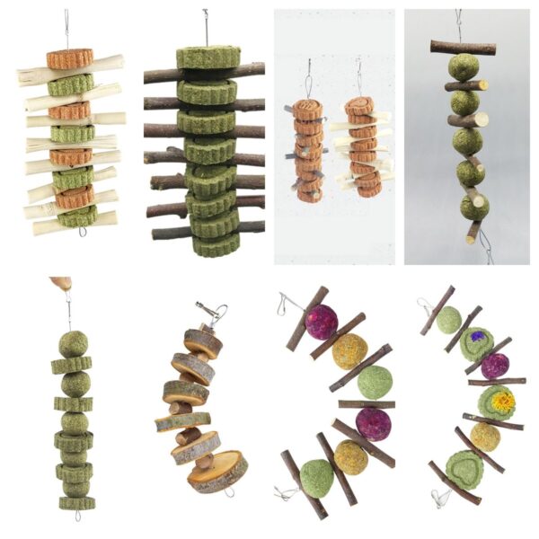 Apple Wood Sticks Timothy Balls Grass Cakes Chew Toys - JHXDW007
