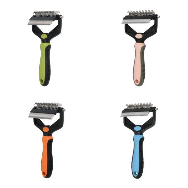 Double Sided Shedding Pet Grooming Deshedding Brush - - Image 6