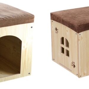 Wooden Cat House Lounger - JHMF017