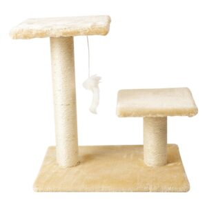 Cat Scratching Post with Top Perch and Feather Toy - JHMPJM004