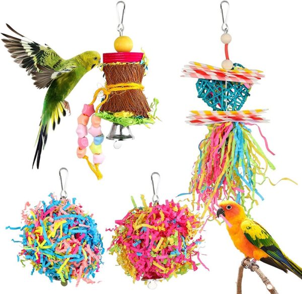 4 Pack Bird Shredder Parrot Foraging Chewing Toys - JHN008