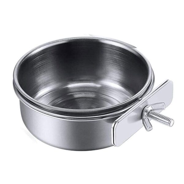 Stainless Steel Bird Dishes Feeding Cups Bowls with Clamp - JHN011