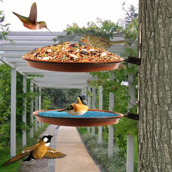 Outdoor Tree Bird Feeding Plate Cup with Clip - JHN015