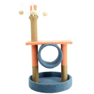 Cat Scratching Post with Top Perch and Play Tunnel - JHMPJM009