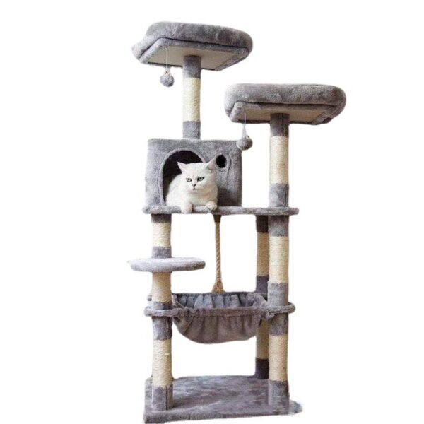 Multi- Level Cat Condo Cat Tree Towel with Platform & Hammock - JHMPJMA01