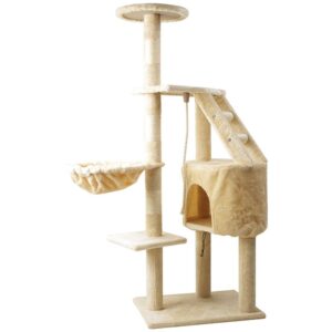 Multi- Level Cat Condo Cat Tree Towel with Platform & Hammock - JHMPJMA07
