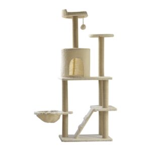 Multi- Level Cat Condo Cat Tree Towel with Platform & Hammock - JHMPJMA08