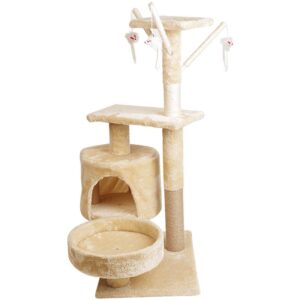 Multi- Level Cat Condo Cat Tree Towel with Platform & Hammock - JHMPJMD-04