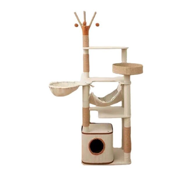 Multi- Level Cat Condo Cat Tree Towel with Platform & Hammock - JHMPJMF32 - Image 2