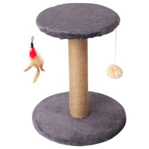Cat Scratching Post with Top Perch and Feather Toy - JHMPJMH02