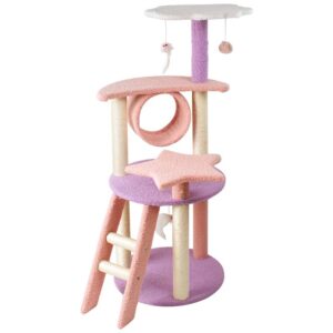Cat Scratching Post with Top Perch and Play Tunnel - JHMPJMH19