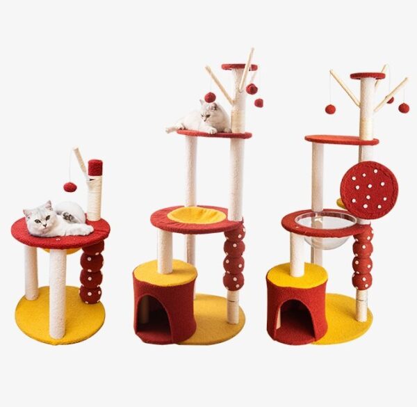 Multi- Level Cat Condo Cat Tree Towel with Platform & Hammock - JHMPJMR02 - Image 7