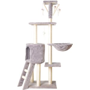 Multi- Level Cat Condo Cat Tree Towel with Platform & Hammock - JHMPJMT05