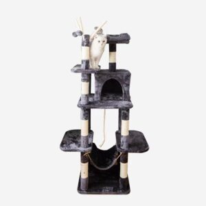 Multi- Level Cat Condo with Platform & Hammock - JHMPJMX14