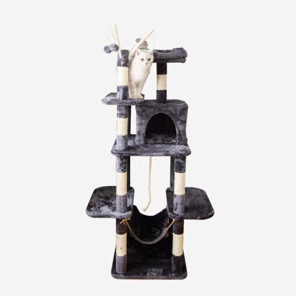Multi- Level Cat Condo with Platform & Hammock - JHMPJMX14