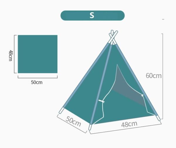 Portable Cat Tent Camp TeePee with Cushion - JHZP001 - Image 9