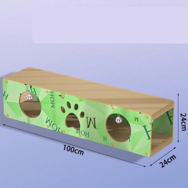 Cat Wooden Scratcher House with Cat Cardboard Pad and Bell - JHMZB031 - Image 6
