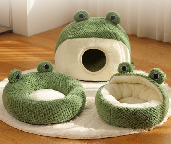 Frog Shape Semi-Enclosed Cat Bed Cave- JHMW008 - Image 6