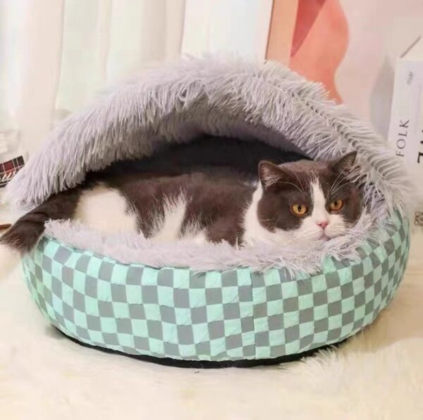 Check Design Pet Bed Cave with Cover - JHMW043 - Image 3