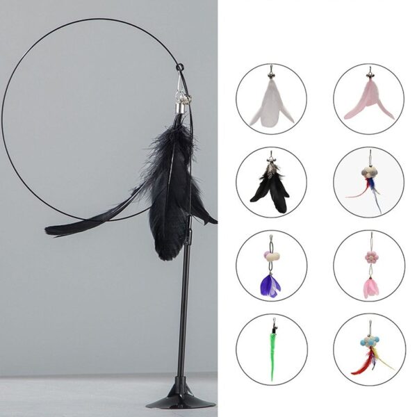 Teaser Feather Suction Cup Cat Toy - JHMWJ029 - Image 7