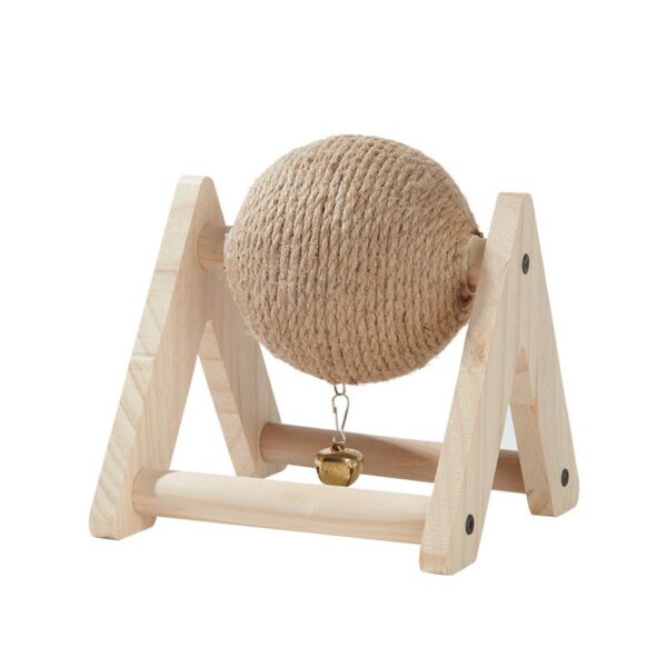 Interactive Wooden Rabbit Scratching Ball Toys - JHXDW002 - Image 6