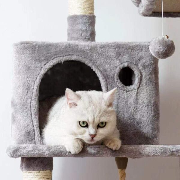 Multi- Level Cat Condo Cat Tree Towel with Platform & Hammock - JHMPJMA01 - Image 9