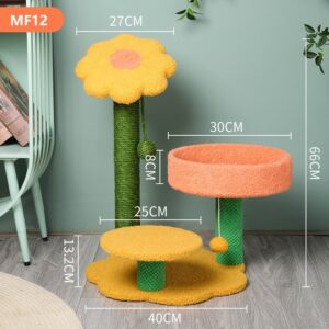 Sunflower Cat Scratching Post with Top Perch and Ball - JHMPJMF12