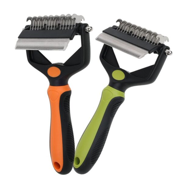 Double Sided Shedding Pet Grooming Deshedding Brush - - Image 2