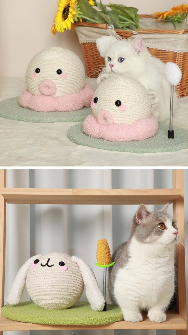 Rabbit Cat Scratcher with Spring Ball - JHMPJMF18 - Image 6