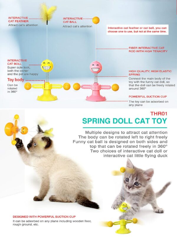 Spring Doll Turntable Cat Toy - JHMWJ011