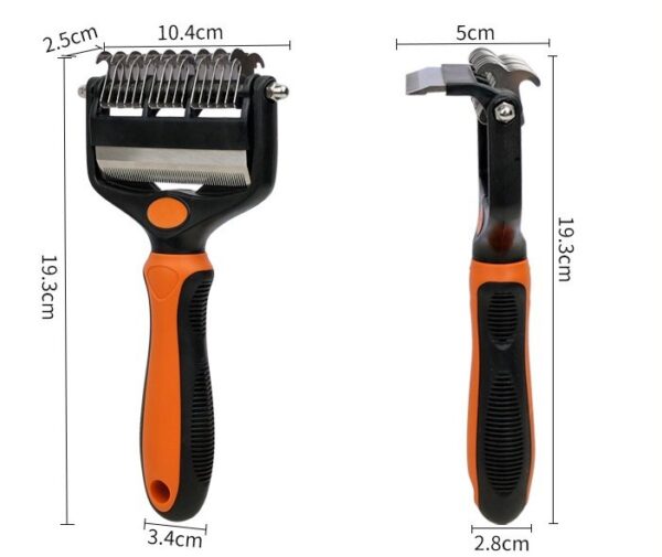 Double Sided Shedding Pet Grooming Deshedding Brush - - Image 5