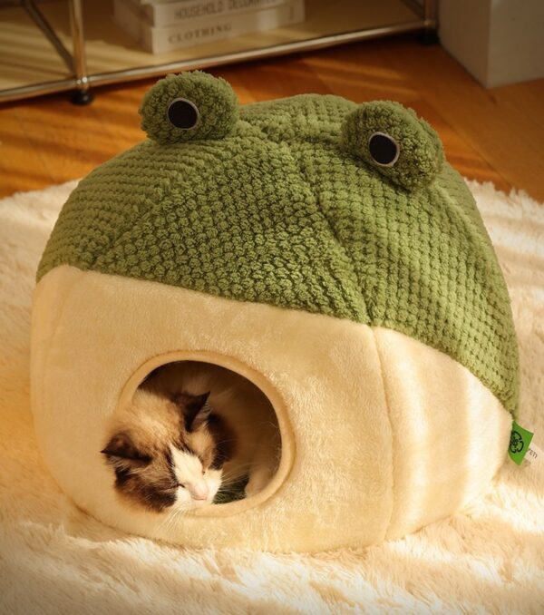 Frog Shape Semi-Enclosed Cat Bed Cave- JHMW008 - Image 5