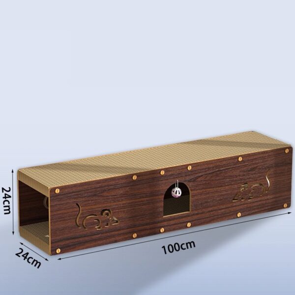 Cat Wooden Scratcher House with Cat Cardboard Pad and Bell - JHMZB031 - Image 11