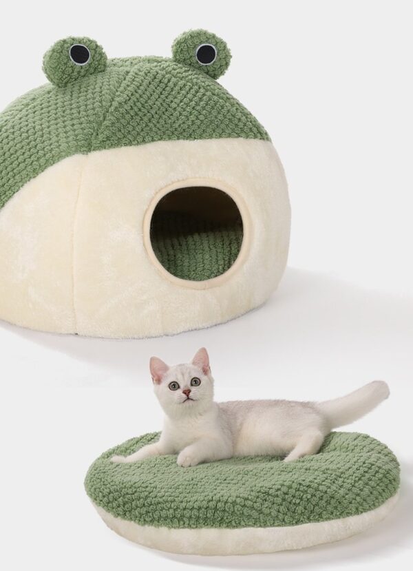 Frog Shape Semi-Enclosed Cat Bed Cave- JHMW008 - Image 4