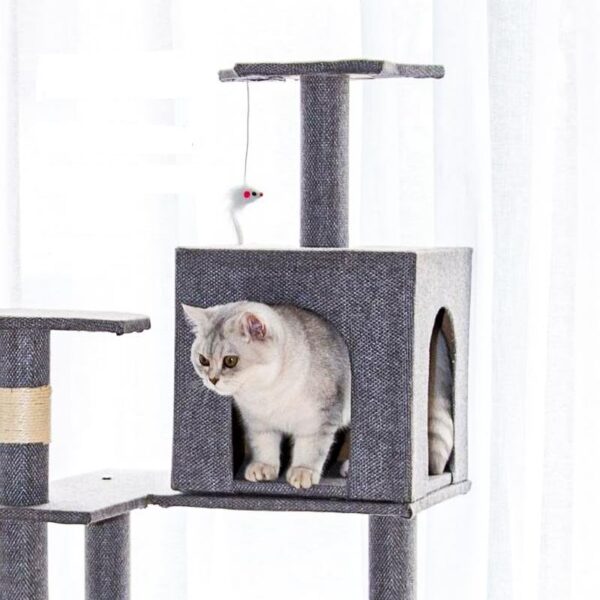 Multi- Level Cat Condo Cat Tree Towel with Platform  - JHMPJMT01 - Image 9