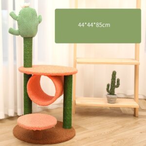 Cat Scratching Post with Top Perch and Play Tunnel - JHMPJMF04