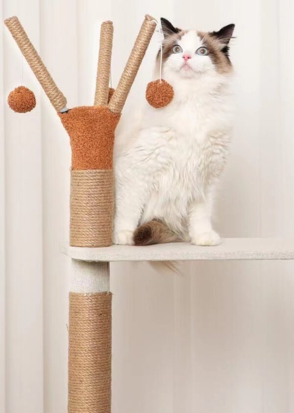 Multi- Level Cat Condo Cat Tree Towel with Platform & Hammock - JHMPJMF32 - Image 8