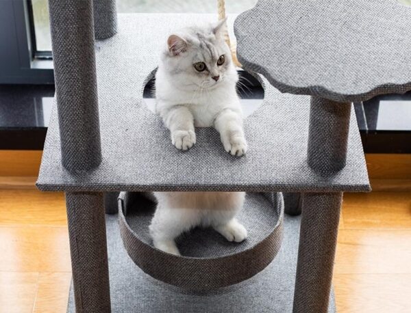 Multi- Level Cat Condo Cat Tree Towel with Platform  - JHMPJMT01 - Image 10
