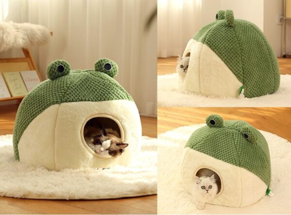 Frog Shape Semi-Enclosed Cat Bed Cave- JHMW008 - Image 3