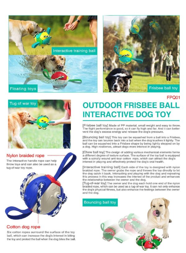 Outdoor Fetch Frisbee Ball Dog Toy - JHGWJ014