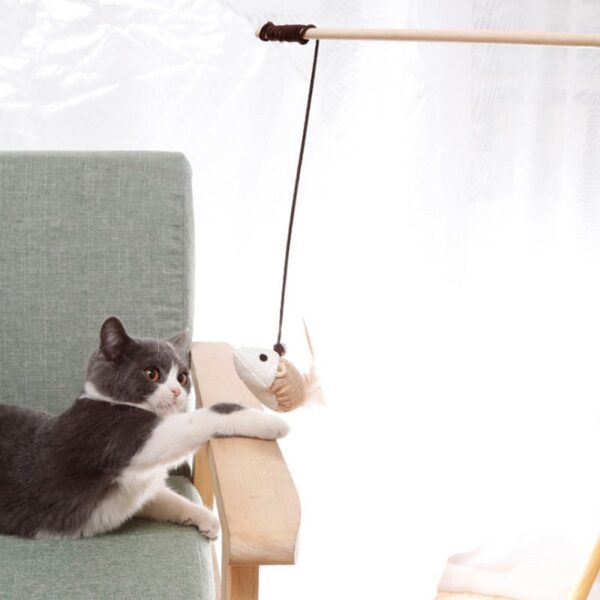 Natural Sisal Wand Teasers Cat Toy - JHMWJ030 - Image 2