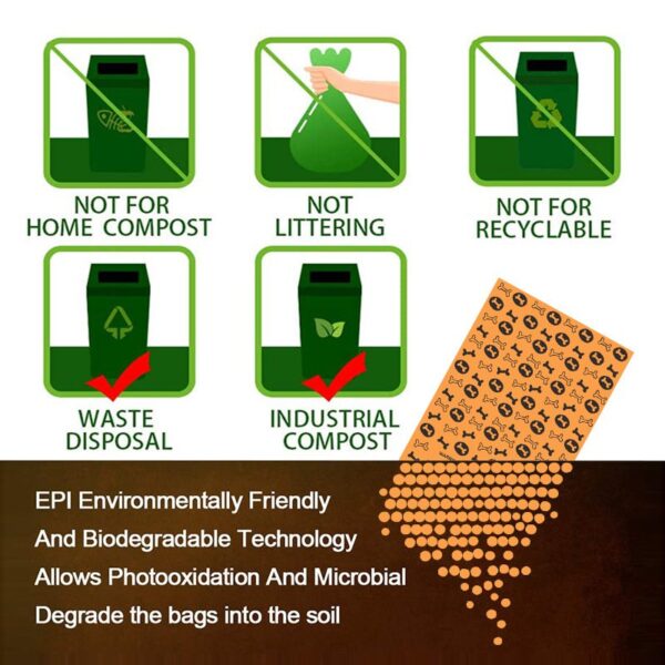 Biodegradable Dog Waste Poop Bags with Dispenser - JHWS002 - Image 4