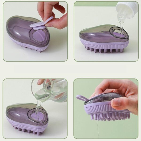 Pet Grooming Bath Brush with Soap and Shampoo Dispenser - JHQM006 - Image 8