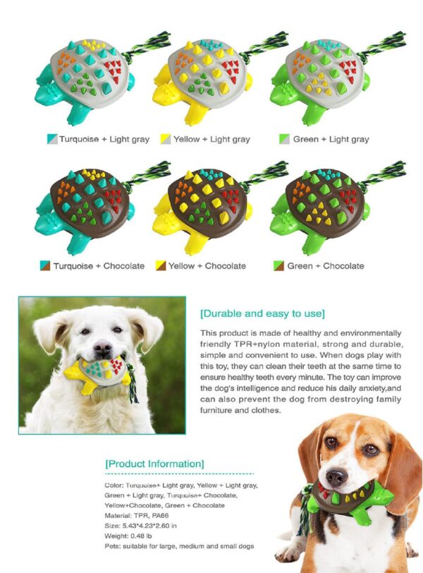 Tortoise Chew Squeeky Dog Toy - JHGWJ016 - Image 2