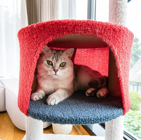 Multi- Level Cat Condo Cat Tree Towel with Platform & Hammock - JHMPJMR12 - Image 5