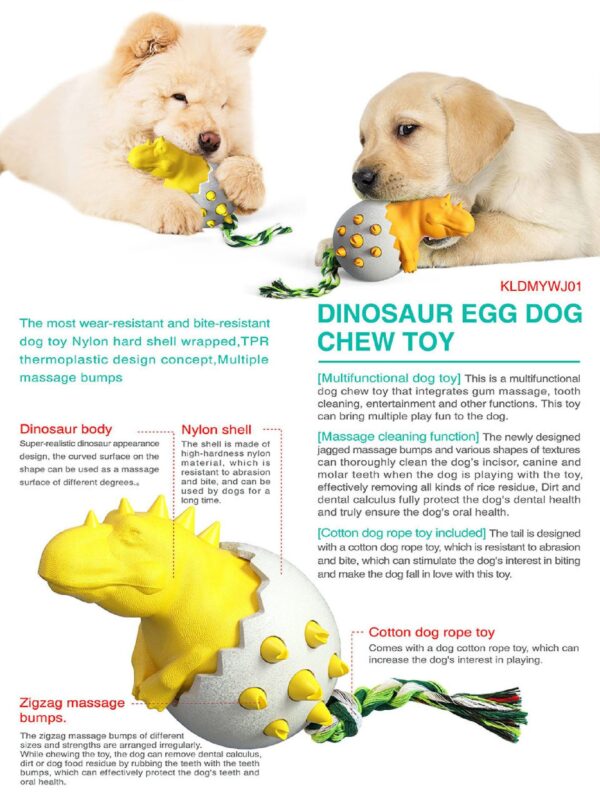 Dinosaur Egg Chew Squeeky Dog Toy - JHGWJ018