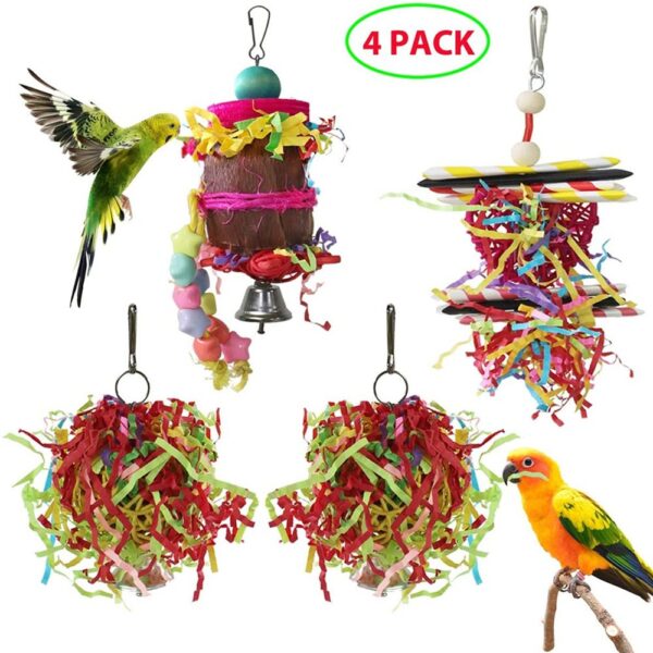 4 Pack Bird Shredder Parrot Foraging Chewing Toys - JHN008 - Image 2