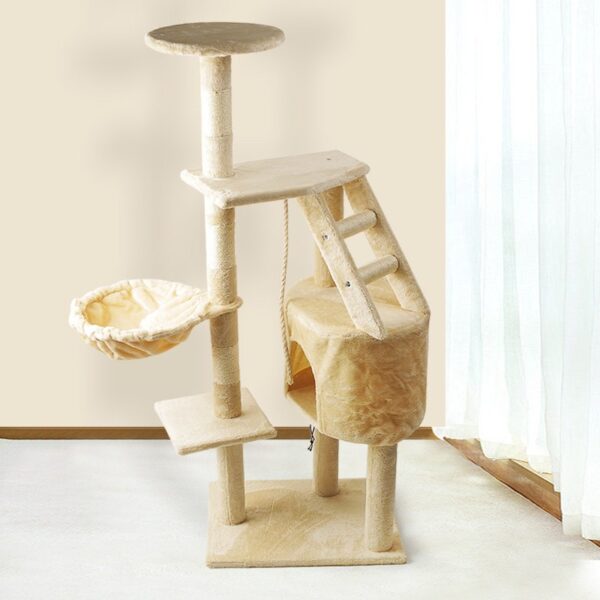 Multi- Level Cat Condo Cat Tree Towel with Platform & Hammock - JHMPJMA07 - Image 2